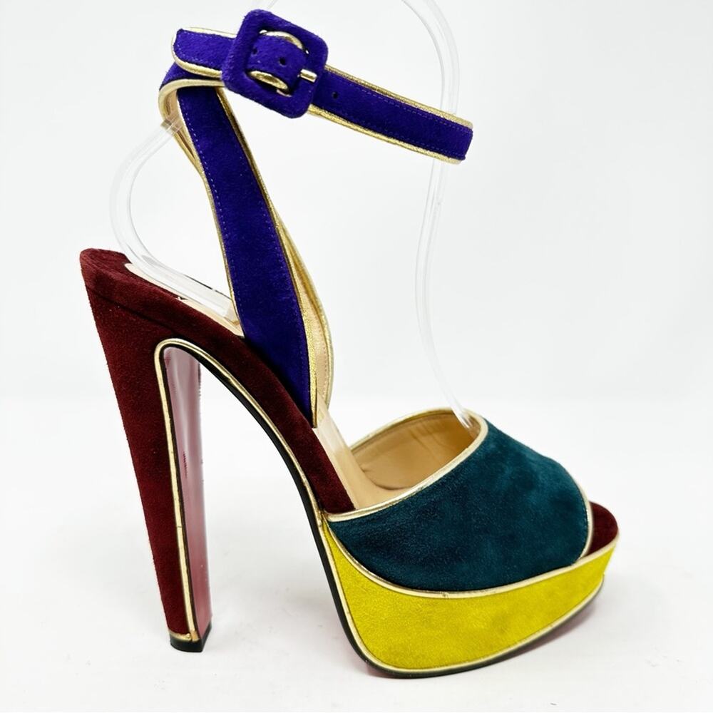 Christian Louboutin Louloudance Colorblock Platform Sandals Womens Size EU 37 - Picture 5 of 12